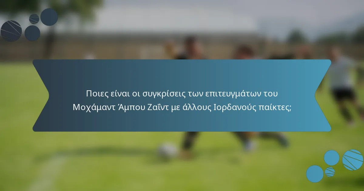 Ποιες είναι οι συγκρίσεις των επιτευγμάτων του Μοχάμαντ Άμπου Ζαΐντ με άλλους Ιορδανούς παίκτες;
