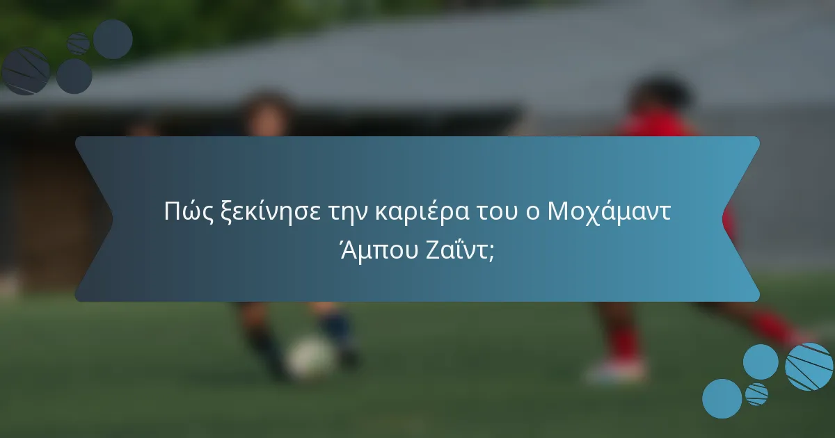 Πώς ξεκίνησε την καριέρα του ο Μοχάμαντ Άμπου Ζαΐντ;