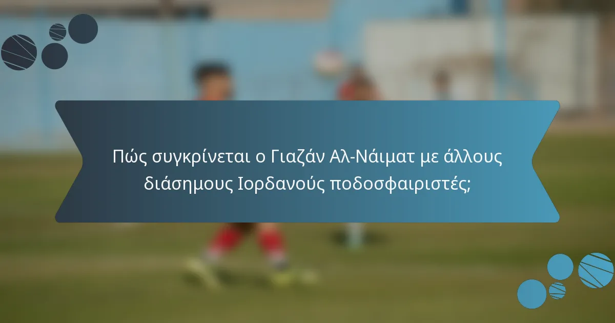 Πώς συγκρίνεται ο Γιαζάν Αλ-Νάιματ με άλλους διάσημους Ιορδανούς ποδοσφαιριστές;